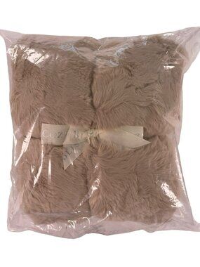 Cozy Bliss Beige Faux Fur Throw Blanket Soft Plush Luxury 50x60 NEW